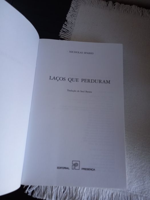 Livro/romance de Nicholas Sparks