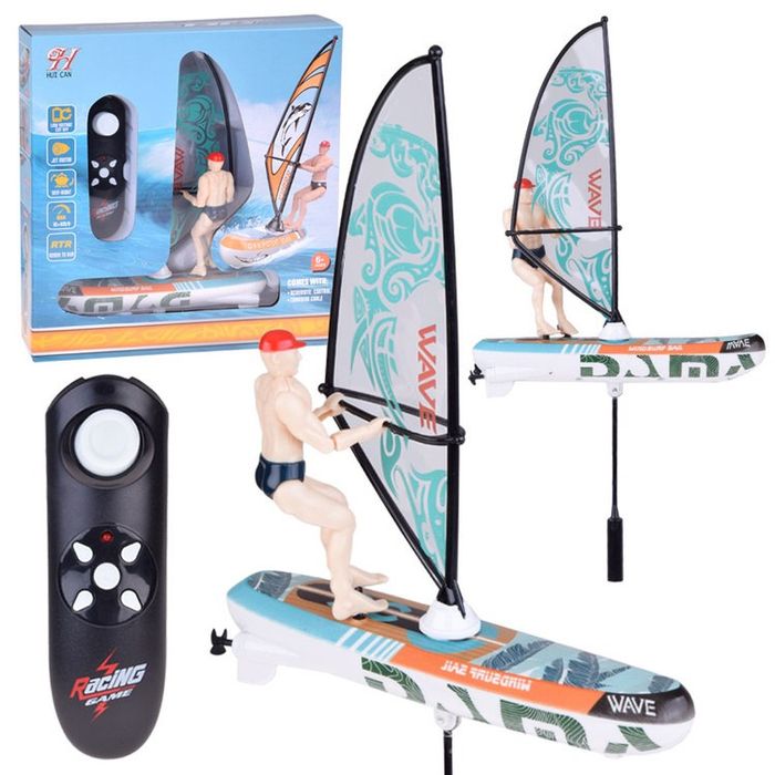 Zdalnie sterowany świecący WINDSURFER pływający na pilota
