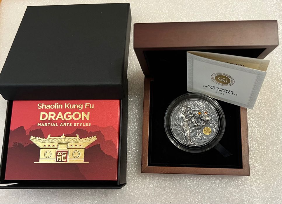 DRAGON - silver coin 2 Oz - Shaolin Kung Fu