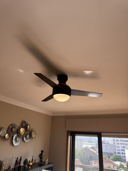 Ventilador de teto, castanho com luz