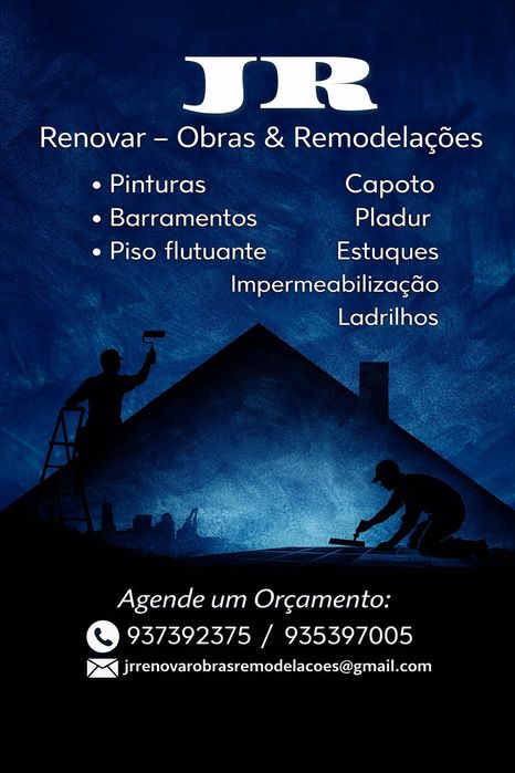 Capoto: pinturas, barramento, estuque, ladrilho, impermeabilização