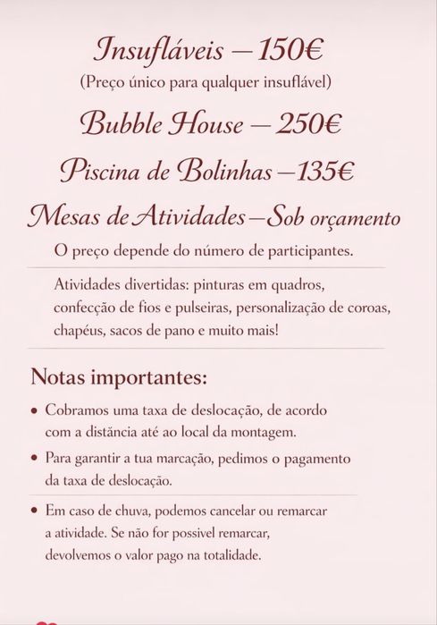 Alugueres de Insuflaveis