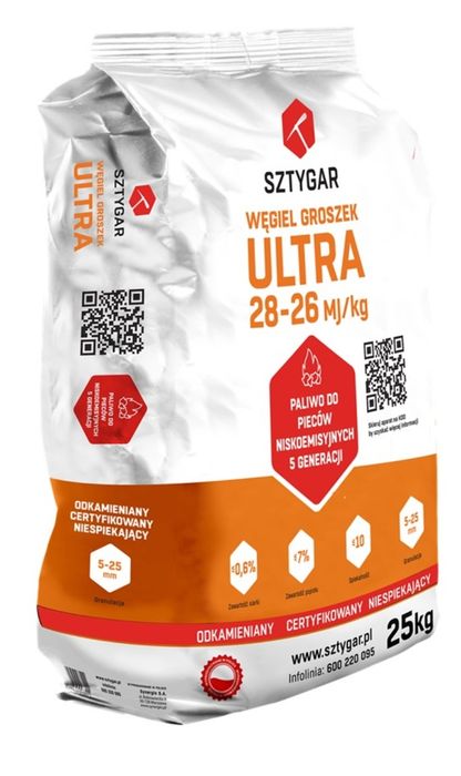 Eko groszek Sztygar hds worki Dystrybutor 26-28 MJ/kg
