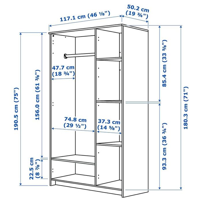 Ikea Nowa Szafa Brimnes 117x50x90 cm Do montażu