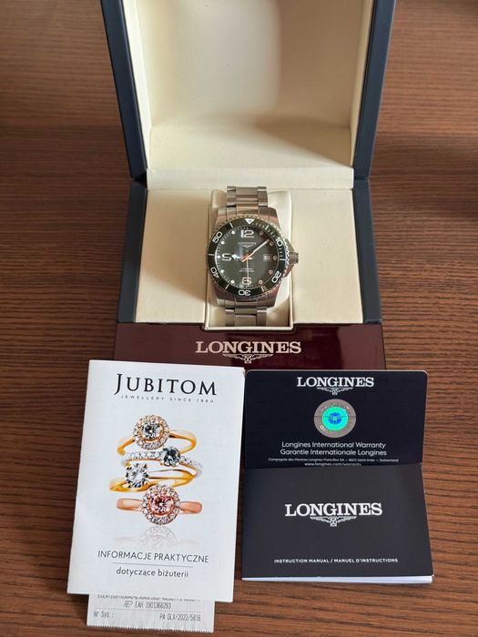 Longines HydroConquest Automatic Green Ceramic Diver 41m L3.781.4.06.6