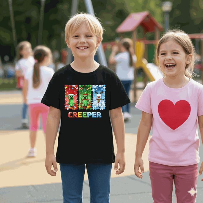 Koszulka dziecięca czarna creeper minecraft prezent święta 104
