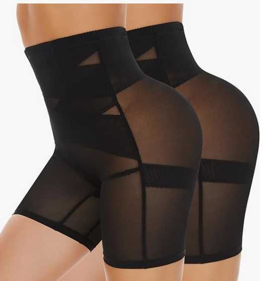 SIMIYA Majtki Modelujące Brzuch Wysoki Stan Push-Up 2x Czarne M
