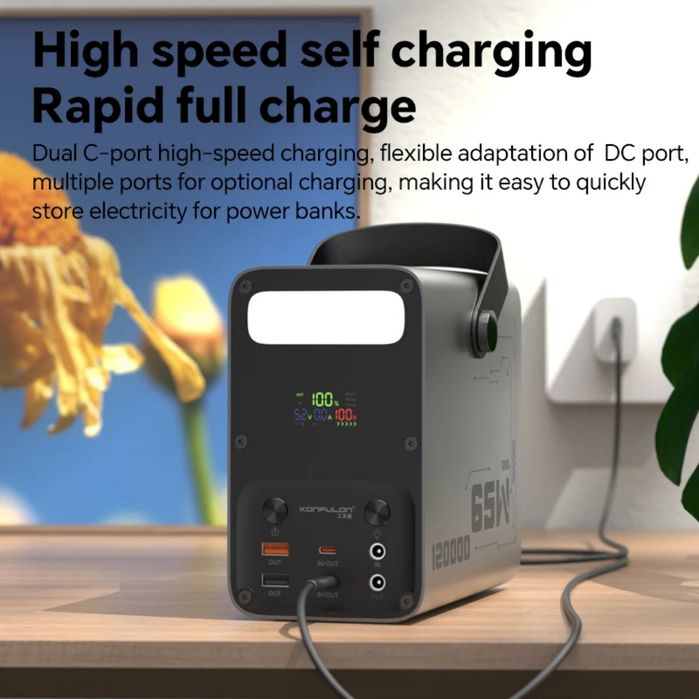 Зарядна станція для ноутбуків , павербанк 65w 120000mah,великий power