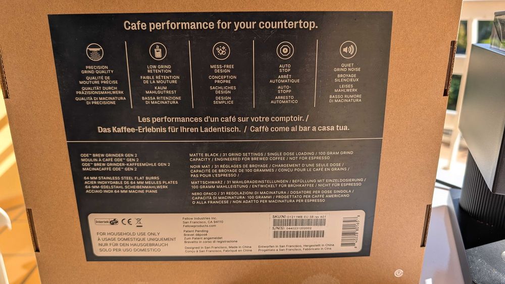 Moinho De Grãos De Café Fellow Gen 2 Ode