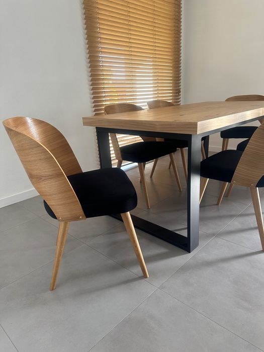 Zestaw stół Loft 200 x100 plus 2 x50 + 6 szt krzesło Dora