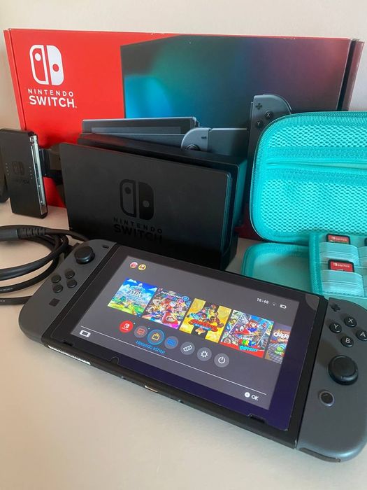 Nintendo Switch (HAC-001) Completa na Caixa + Bolsa | Jogos disponíveis