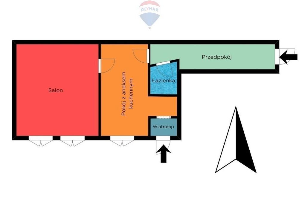 2 pokoje, parter, centrum Brzezin + parking