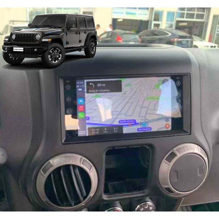 Rádio Android 14 com GPS Jeep Wrangler, Compass, Doodge, Chrysler.