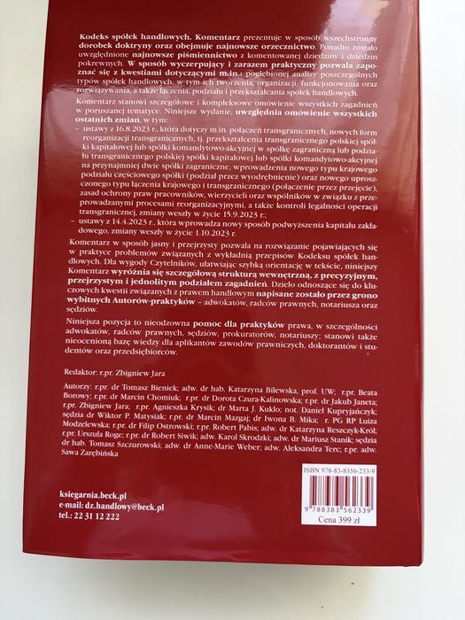 Komentarz Kodeks spółek handlowych Z. Jara 2024