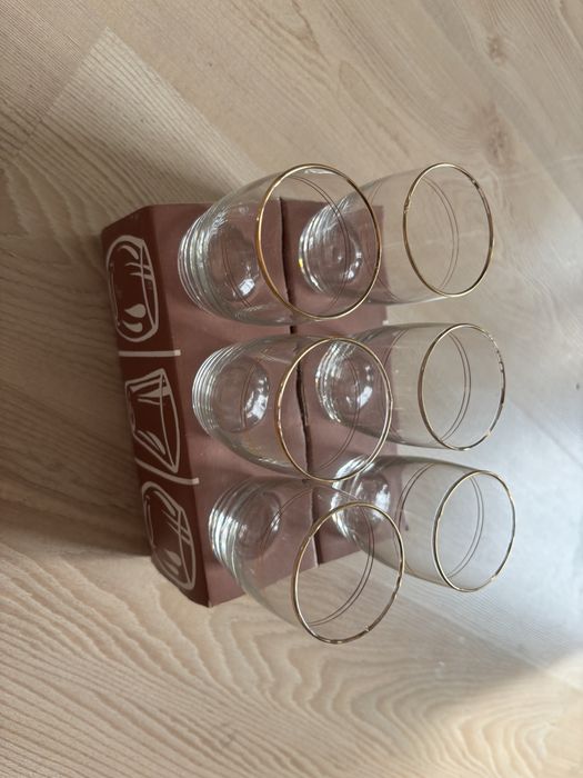 Szklaneczki szklanki huta szkla Wołomin prl vintage retro 6 sztuk