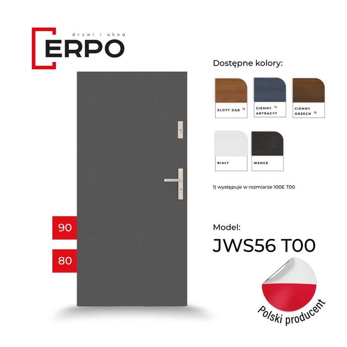 TANIE Drzwi wejściowe 80 i 90prawe lub lewe złoty dąb grubość 56mm