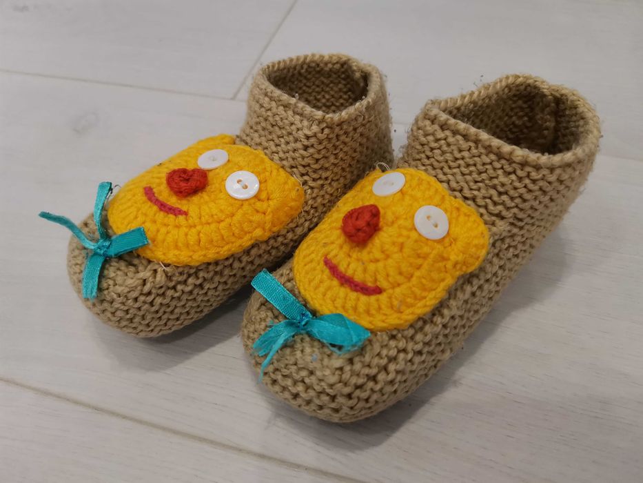 Домашние комнатные тапки, тапочки на ногу 12-13-14-15 см, вязаные