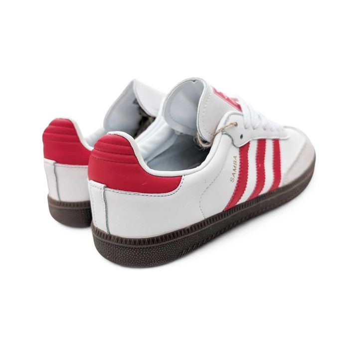 Знижка на колір Чоловічі кросівки Adidas Samba білі з червоним