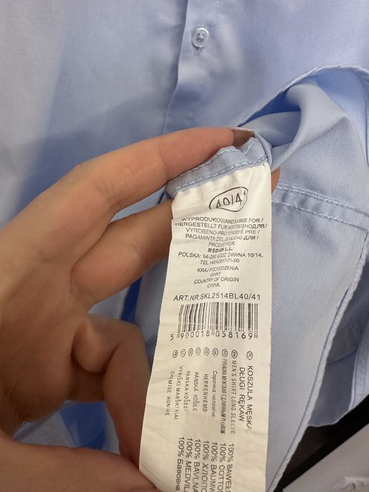 Błękitna koszula męska slim 40/41