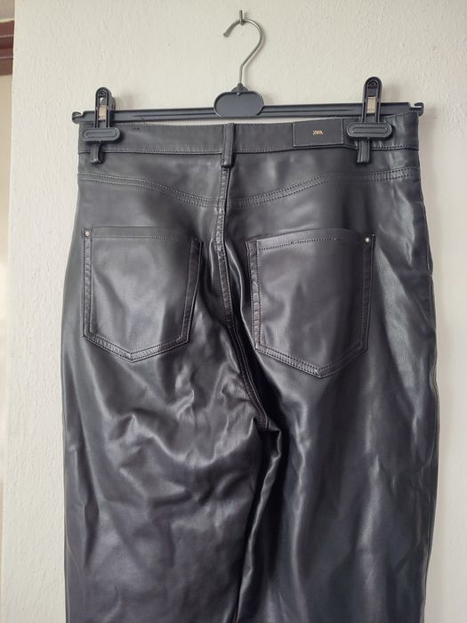 Spodnie mom jeans 38 skórzane
