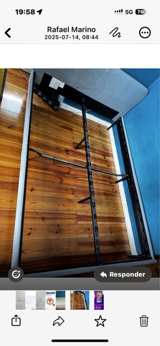 Vendo cama de casal 1/90 por 1/40 semi nova cor conza clara