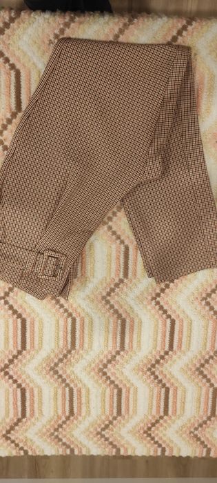 Calças xadrez cintura alta