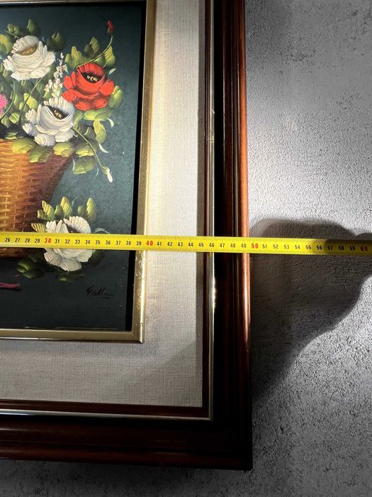 Peça de arte com moldura de madeira