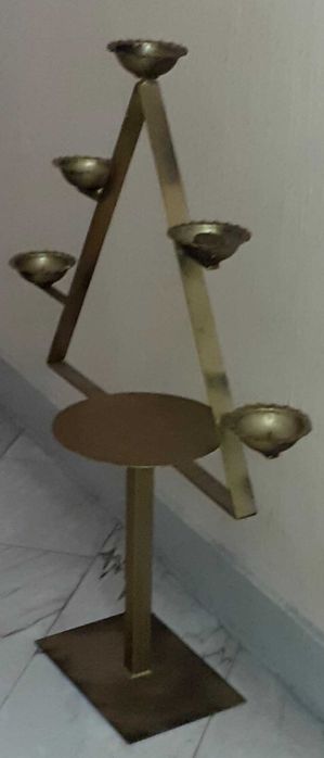 Árvore de Natal Dourada/Castiçal em Ferro