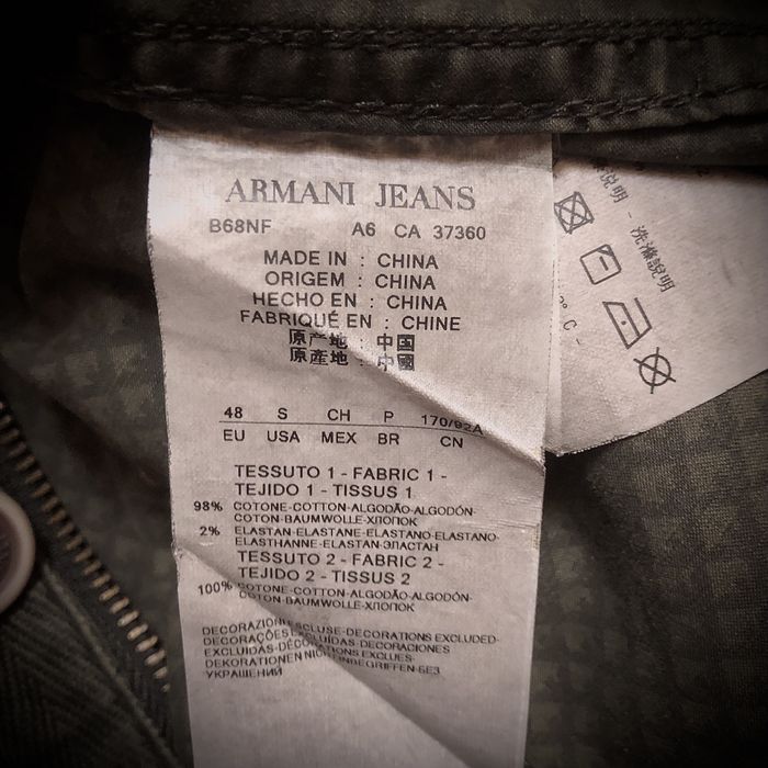 Casaco personalizado verde, estilo militar Armani Jeans