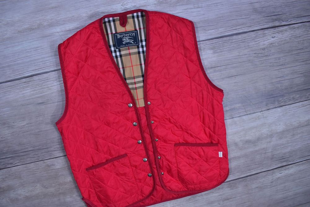 Burberrys Pikowana Kamizelka Vintage Czerwona / Xl