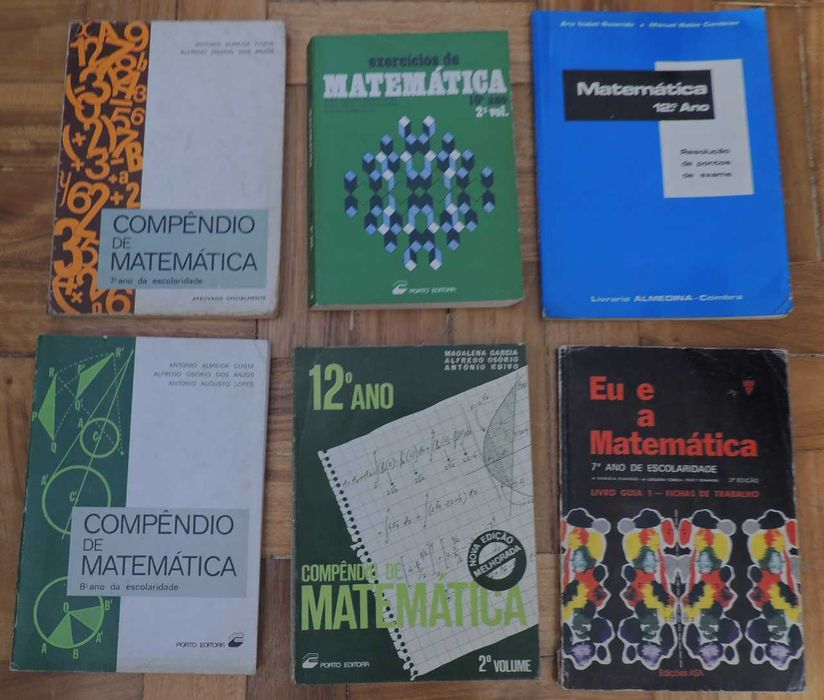 Livros Escolares Matemática anos 1964 a 1994, Vários Níveis de Ensino