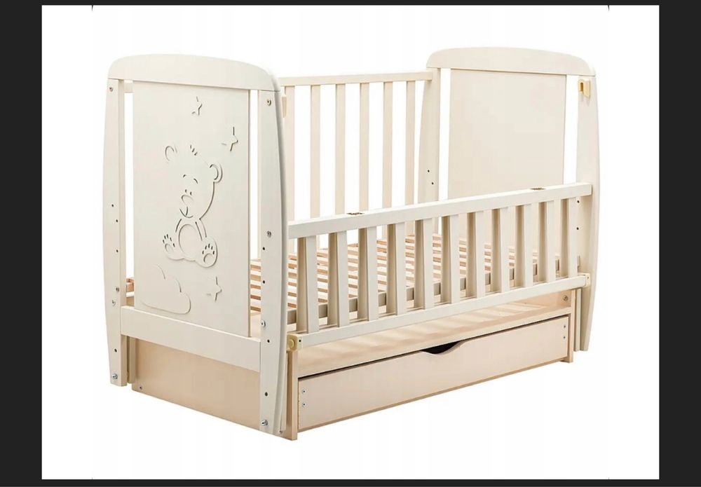 Łóżeczko dziecięce z szufladą kołyską Taddy 60x120cm