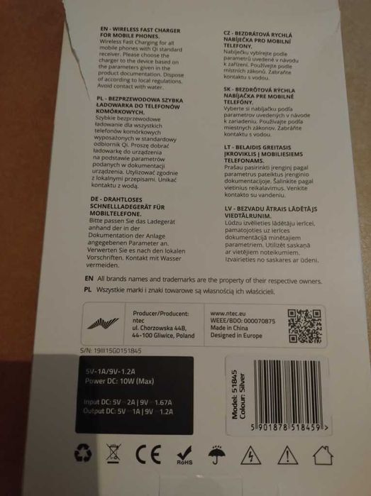 Ładowarka Indukcyjna 10 Vat (jak nowa)