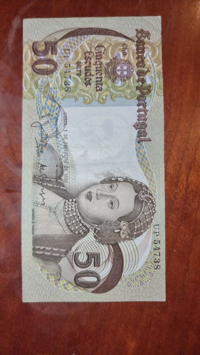 Nota 50 Escudos  D. Maria II  Série Rara  UP (2 Letras)