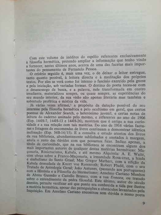 Fernando Pessoa e a Filosofia Hermética da autora Yvette Centeno
