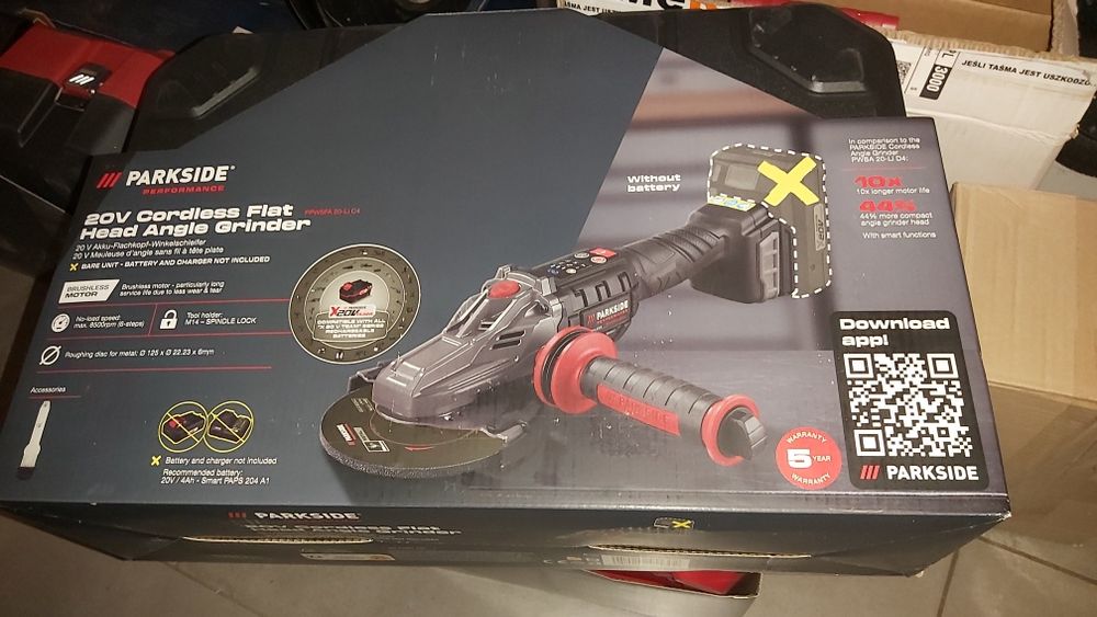 Parkside performance szlifierka kątowa akumulatorowa PPWSFA 20 Li C4