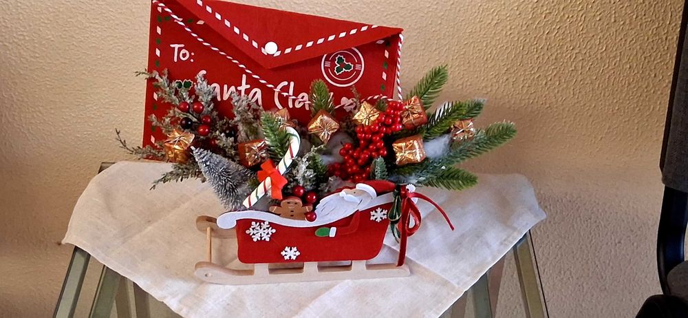 Trenó com adereços de Natal