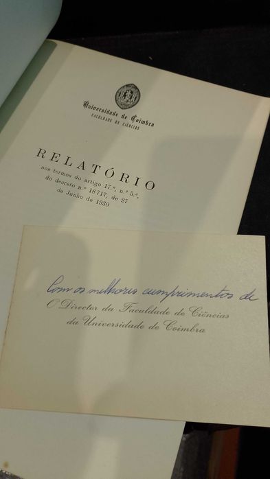 Relatório 1959/60/61/62 Universidade de Coimbra