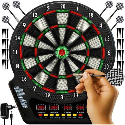 Tarcza elektroniczna do gry w dart Trizand 26307  zasilacz + 6 rzutek + końcówki