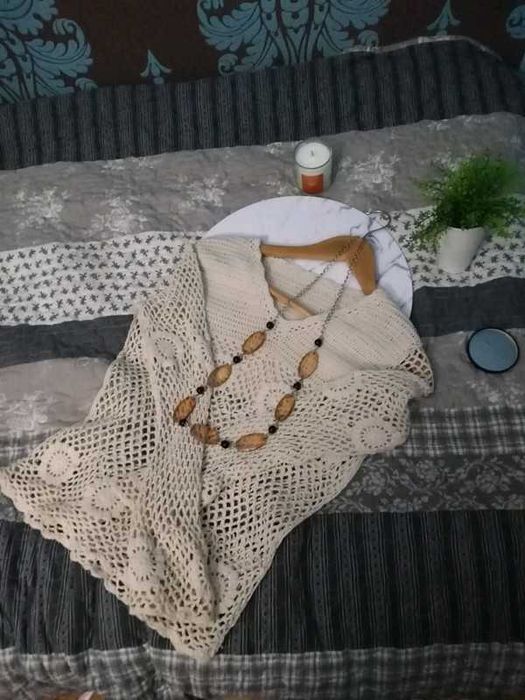 Handmade bluzka ażurowa