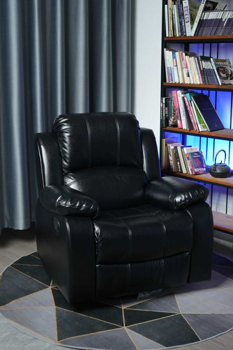 FOTEL BUJANY wypoczynkowy rozkładany obrotowy eko skóra