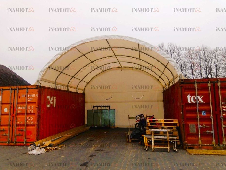 6x6x2 ZADASZENIE do kontenerów WIATA namiot kontenerowe PVC dach 10x12