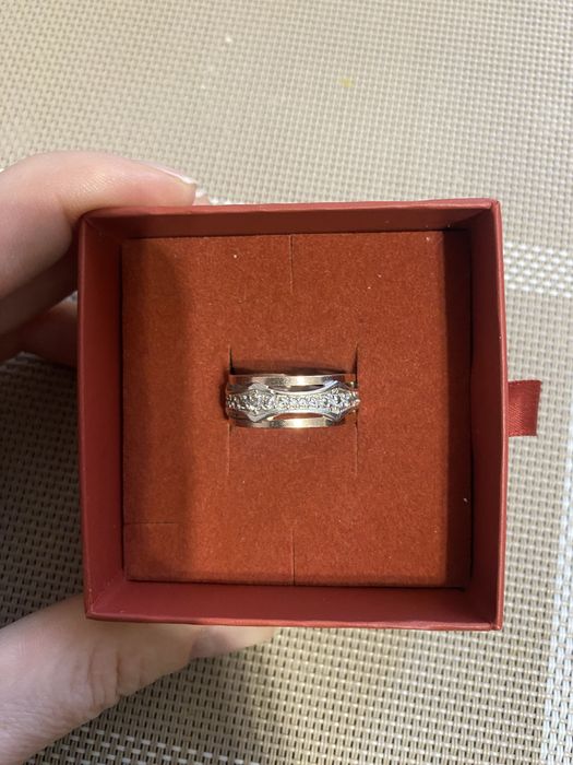 Кольцо срібло і золото