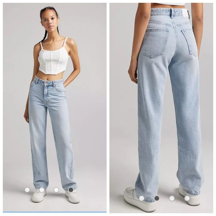 H&M r.M efektowny biały top gorsetowy bufiasty rękaw
