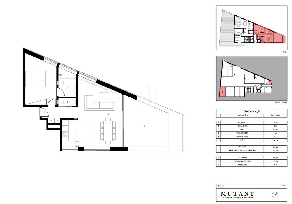 Exclusivo T1 com Varanda de 28m² e Arquitetura de Autor – S. Cosme, Go