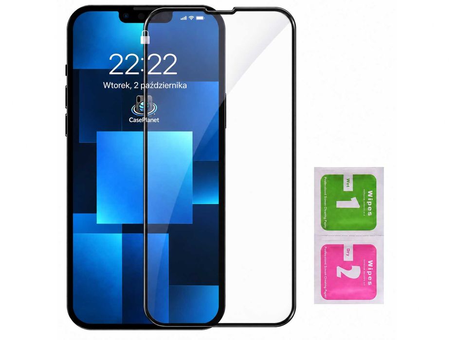 Szkło hartowane CasePlanet 9H & 9D do Apple iPhone od X do 18 Pro Max