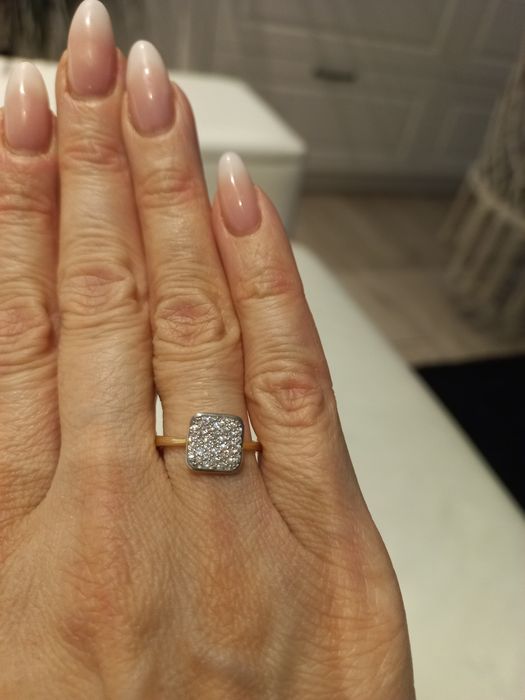 Złoty pierścionek z cyrkoniami 585/1,85g rozm.14