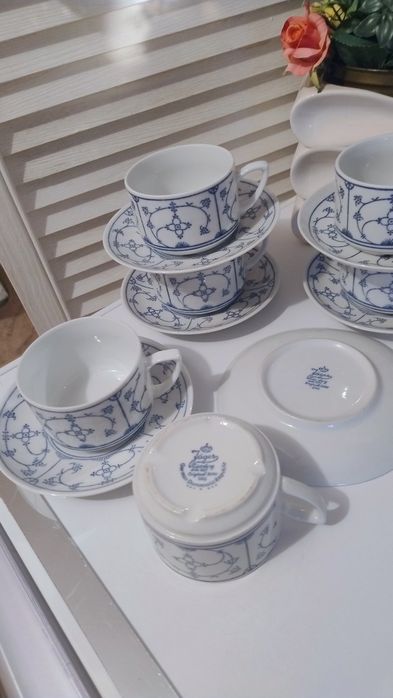 Filiżanki z podstawkami Jagër Blau saks,6 kpl.