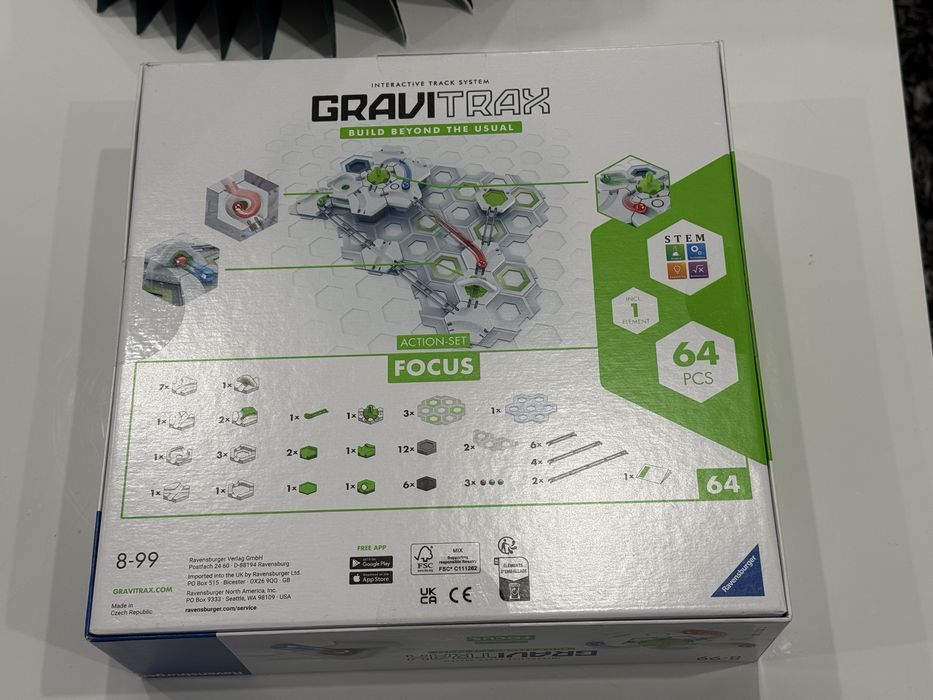 Nowe Gravitrax Focus zestaw startowy tor kulkowy 64 el 268122