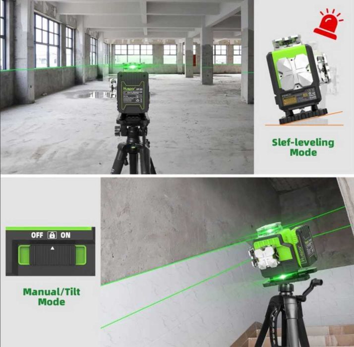 Лазерний рівень нівелір Huepar P04CG 4D 16 ліній Відкаліброванний